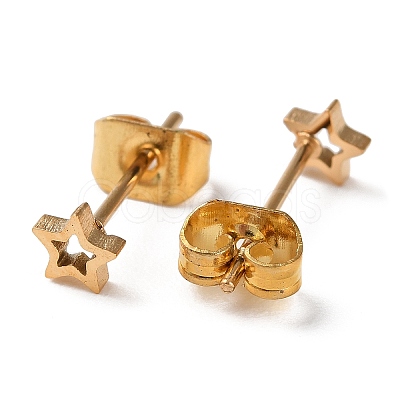 Ion Plating(IP) 304 Stainless Steel Stud Earrings for Women EJEW-F325-01B-G-1
