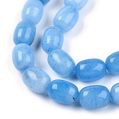 Barrel Shaped Dyed Natural Aquamarine Beads Strands G-S114-25-01-1