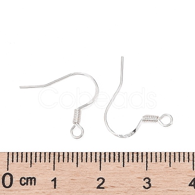 925 Sterling Silver Flat Coil Earwire X-STER-S002-53-1