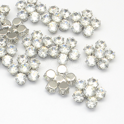 Flower Cubic Zirconia Cabochons ZIRC-R007-026C-02-1