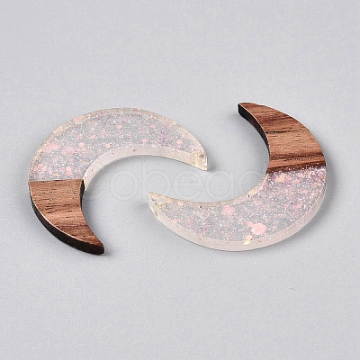 Epoxy Resin & Walnut Wood Pendants RESI-T057-14B-1