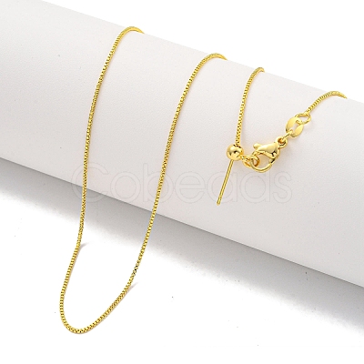 Brass Box Chain Necklaces for Women NJEW-G084-08G-1