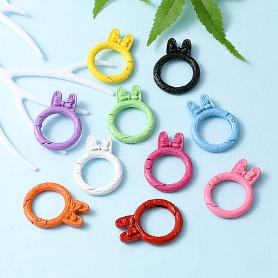 10Pcs Spray Painted Alloy Spring Gate Rings FIND-YW0001-64-1