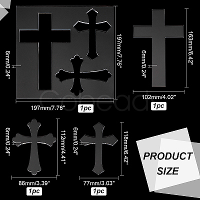 Transparent Acrylic Templates AJEW-WH0007-22-1