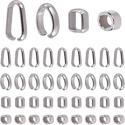 PandaHall Elite 200Pcs 4 Style 304 Stainless Steel Open Quick Link Connectors STAS-PH0001-40-1