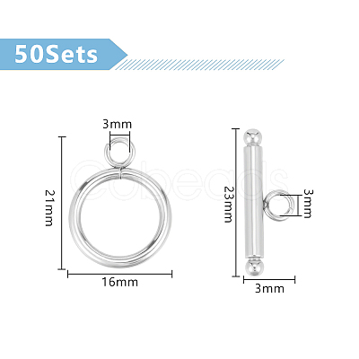 Unicraftale 304 Stainless Steel Toggle Clasps STAS-UN0001-12-1