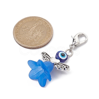 Acrylic & Resin Evil Eye Angel Pendant Decorations HJEW-JM01521-1