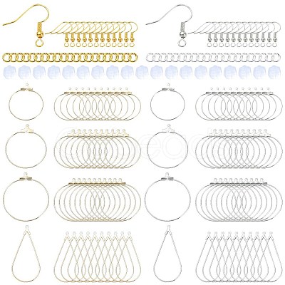 DIY Brass Geometry Hoop Earring Making Kit DIY-YW0008-60-1