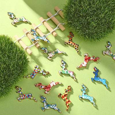 45Pcs 9 Colors Alloy Enamel Pendants ENAM-CJ0002-42-1