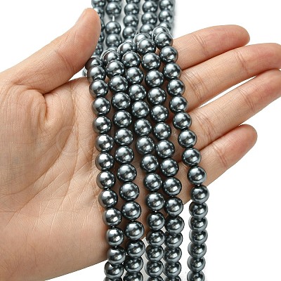 Eco-Friendly Dyed  Glass Pearl Round Beads Strands HY-A002-8mm-RB077-1