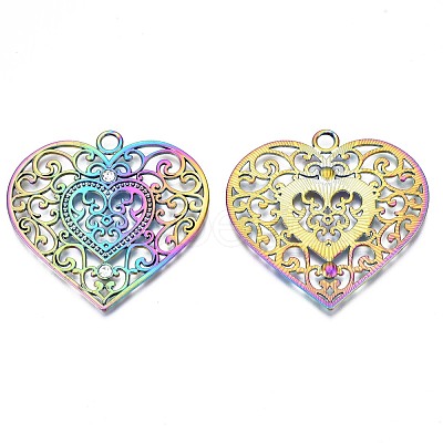 Rack Plating Rainbow Color Alloy Big Pendants PALLOY-N163-168A-1