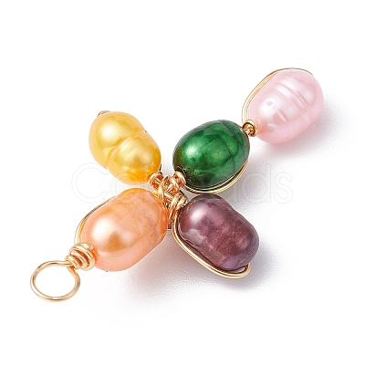 Dyed Natural Cultured Freshwater Pearl Pendants PALLOY-JF02230-01-1