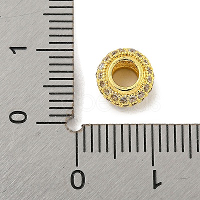 Brass Micro Pave Clear Cubic Zirconia Beads KK-G493-49G-02-1