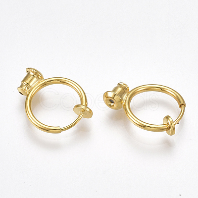 Brass Clip-on Earring Components X-KK-T038-243G-1