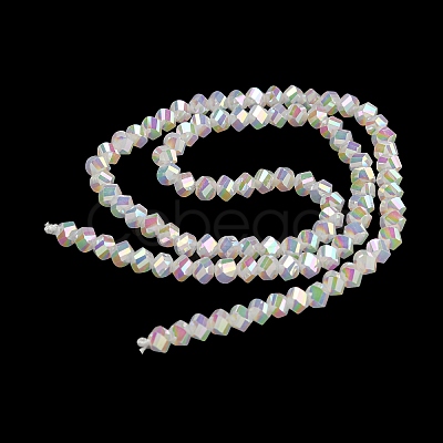 Electroplate Glass Beads Strands GLAA-Q105-04P-1