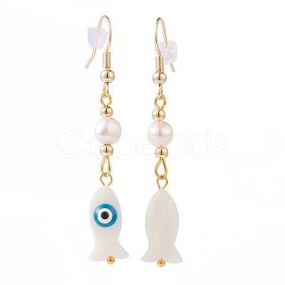 Fish with Evil Eye Dangle Earrings EJEW-JE04416-02-1