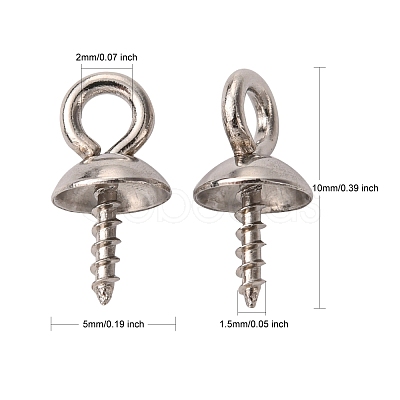 Tarnish Resistant 304 Stainless Steel Screw Eye Pin Peg Bails STAS-K146-002-5mm-1