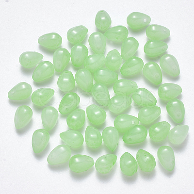 Imitation Jade Glass Charms GLAA-R211-03-F03-1