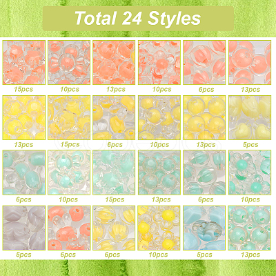 PandaHall Elite 234Pcs Transparent Acrylic Beads TACR-PH0001-68-1