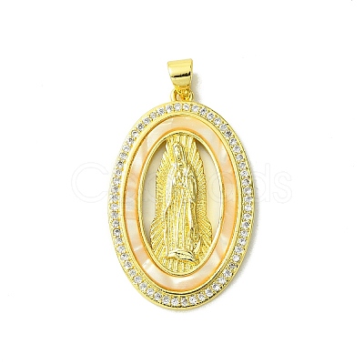 Real 18K Gold Plated Brass Micro Pave Cubic Zirconia Pendants KK-H472-14G-12-1