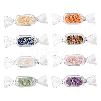 1360Pcs 8 Styles Natural Mixed Stone Chip Beads G-YW0001-26-1