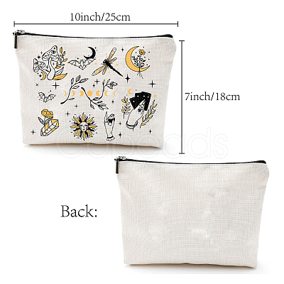 Custom Polycotton Tarot Themed Printed Canvas Storage Bags ABAG-WH0029-137-1