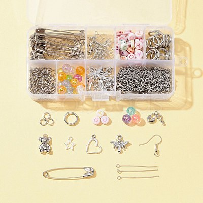 DIY Safety Pin Brooch Earring Making Kit DIY-FS0004-32-1