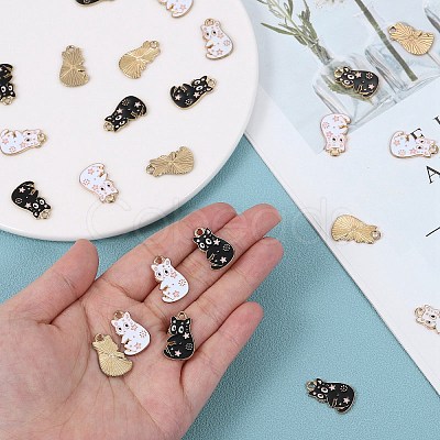 40Pcs 2 Colors Alloy Enamel Pendants JX636A-1