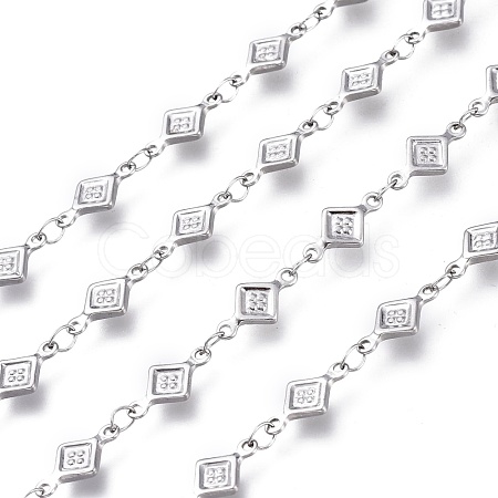 304 Stainless Steel Rhombus Link Chains CHS-P011-04P-1