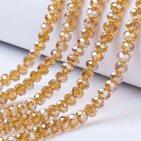 Electroplate Glass Beads Strands X-EGLA-A034-T6mm-B05-1