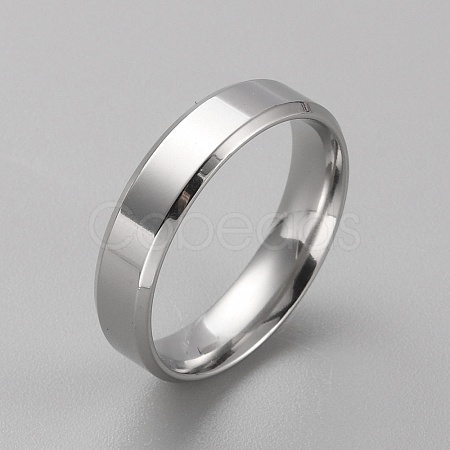 Stainless Steel Simple Plain Band Ring for Men Women RJEW-WH0015-04G-1