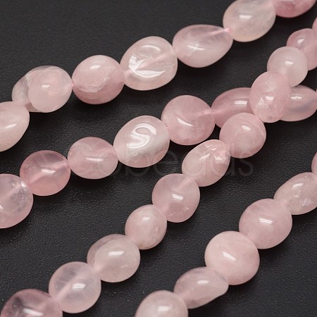 Nuggets Natural Madagascar Rose Quartz Beads Strands G-N0164-17-1