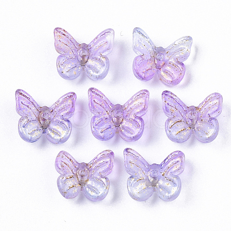 Two Tone Transparent Spray Painted Glass Charms X1-GLAA-N035-08A-G01-1