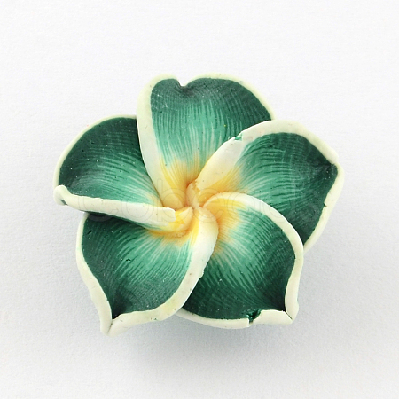 Handmade Polymer Clay 3D Flower Plumeria Beads CLAY-Q192-30mm-06-1