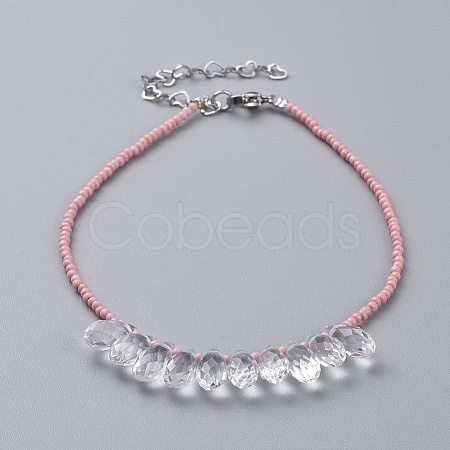 Glass Seed Beads Anklets AJEW-AN00277-02-1