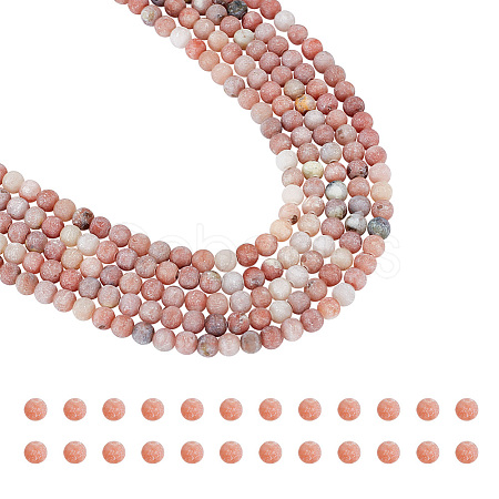  5 Strands Natural Marble and Sesame Jasper/Kiwi Jasper Beads Strands G-NB0004-42-1
