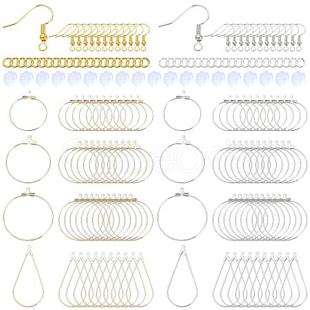 DIY Brass Geometry Hoop Earring Making Kit DIY-YW0008-60-1