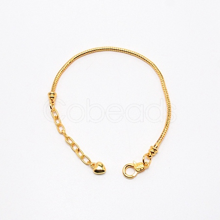 Brass Snake Chain Bracelets BJEW-SZC0003-01A-1