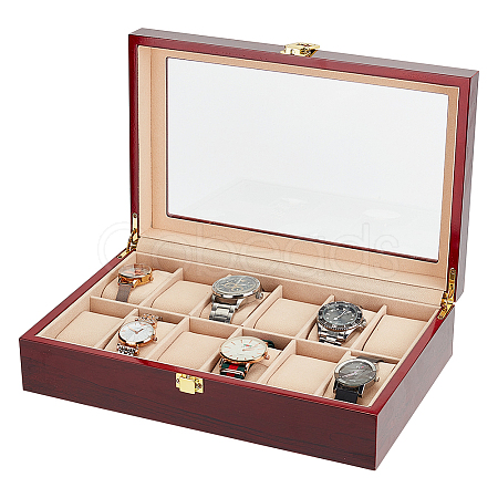 6-Slot Wooden Watch Display Case ODIS-WH0061-02B-1