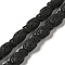 Natural Lava Rock Beads Strands, Fish, Dyed, Black, 14x9x7mm, Hole: 1.2mm, about 28pcs/strand, 15.55''(39.5cm)