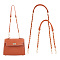 DELORIGIN 2Pcs 2 Style Imitation Leather Bag Handles, with Alloy Chain & Swivel Clasp, Sienna, 62.9~100.5x1.8cm, 1pc/style