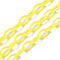 Handmade Opaque Acrylic Cable Chains, Oval, Yellow, 13x8x2mm