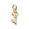 Brass Pendants, with Jump Ring, Key Charms, Real 18K Gold Plated, 15.5x7x1.5mm, Hole:3mm