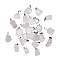 Natural Quartz Crystal Pendants, Rock Crystal Pendants, with Stainless Steel Snap On Bails, Nuggets, 15x10x5mm, Hole: 3mm