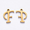 PVD Vacuum Plating 201 Stainless Steel Charms, Laser Cut, Real 18K Gold Plated, Letter.F, 12x10x1mm, Hole: 1mm