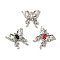 Spray Painted Alloy Micro Pave Cubic Zirconia Pendants, Butterfly Charm, Platinum, 21x21.5x3.5mm, Hole: 1.5mm