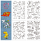 4 Sheets 11.6x8.2 Inch Stick and Stitch Embroidery Patterns, Non-woven Fabrics Water Soluble Embroidery Stabilizers, Dinosaur, 297x210mmm