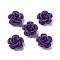 3D Rose Flower Baking Paint Aluminum Beads, with Sequins, Purple, 15.5x9mm, Hole: 1.2mm