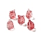 Transparent Glass Beads, Gradient Color, Fox, Indian Red, 16x14x12.5mm, Hole: 1.5mm