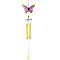 Iron Butterfly Pendant Decorations, Tube Tassel Wind Chime for Garden Outdoor Courtyard Balcony Hanging Decoration, Purple, 750x100mm